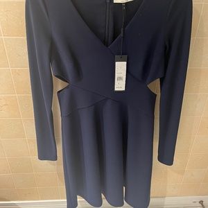 NWT Halston heritage navy blue cut out dress